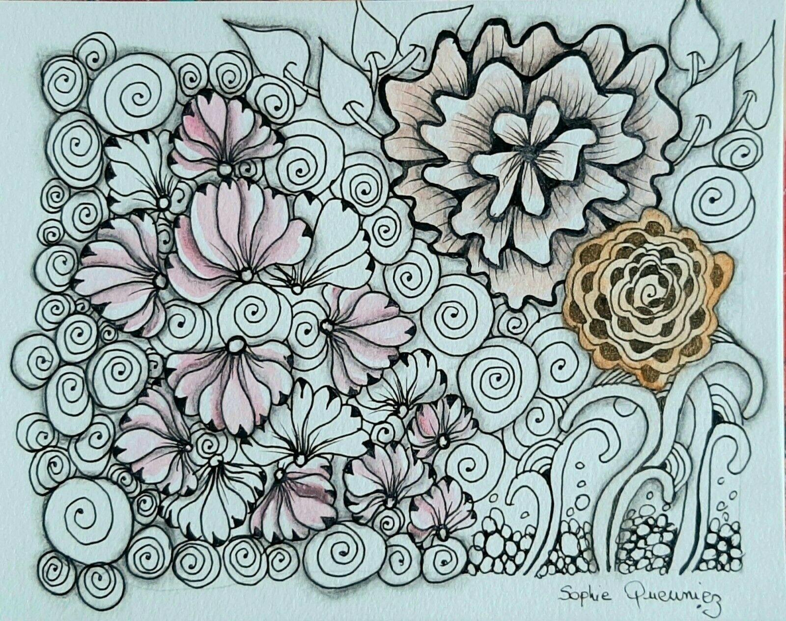 Fleurs zentangle